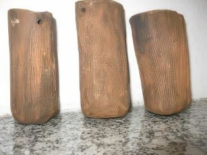 Gießtopf, halbgebrannte Tonröhre, 4.5 x 13cm, Handarbeit