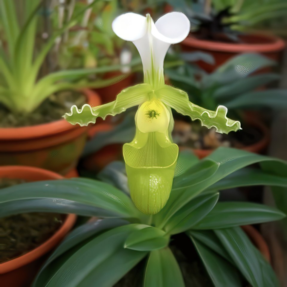 Paphiopedilum tranlinianum alba